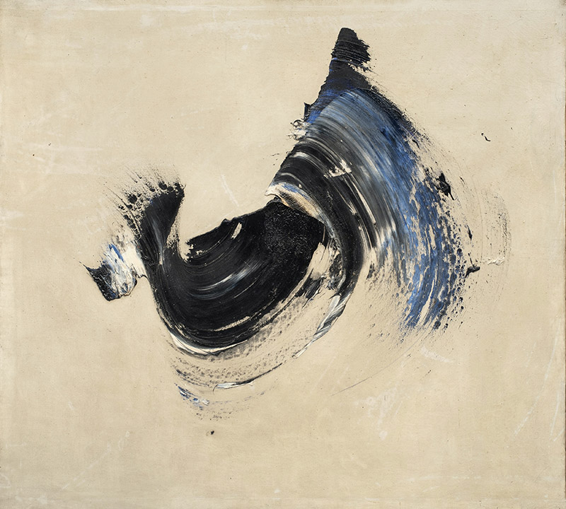 Judith Reigl - Première abstraction : Judit Reigl, Centre de dominance, 1958 (première toile de la série) Huile sur toile, 83 x 90 cm.Courtesy of Galerie Dina Vierny